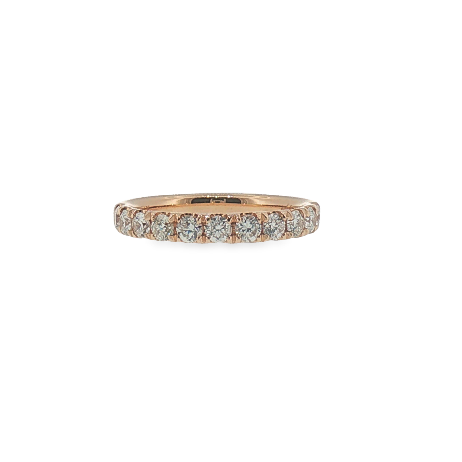 Diamond 'U' Set Band in Rose Gold