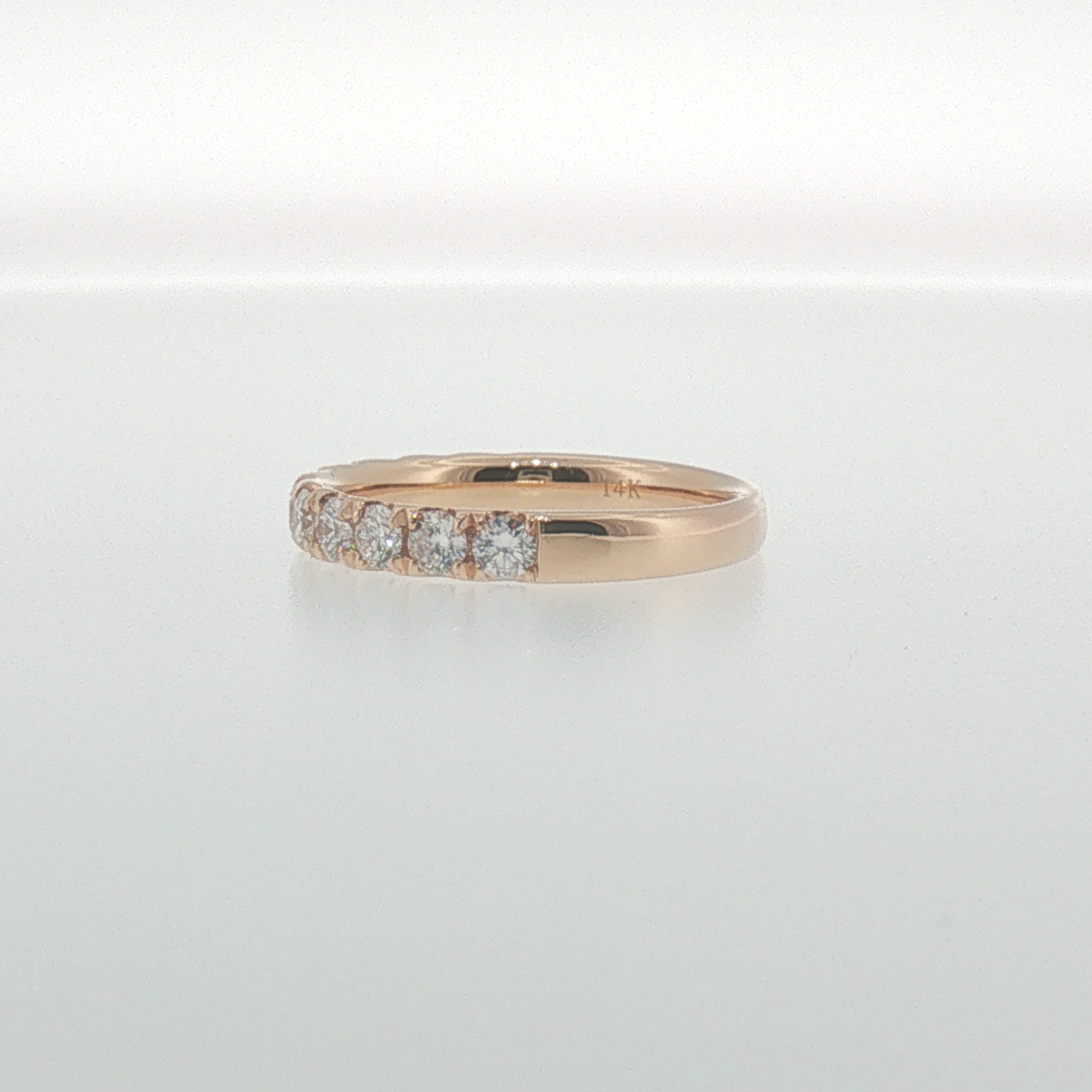 Diamond 'U' Set Band in Rose Gold