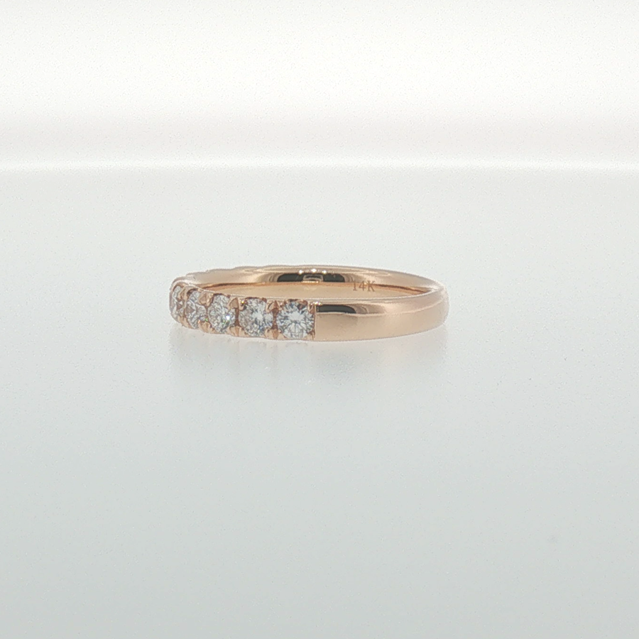 Diamond 'U' Set Band in Rose Gold