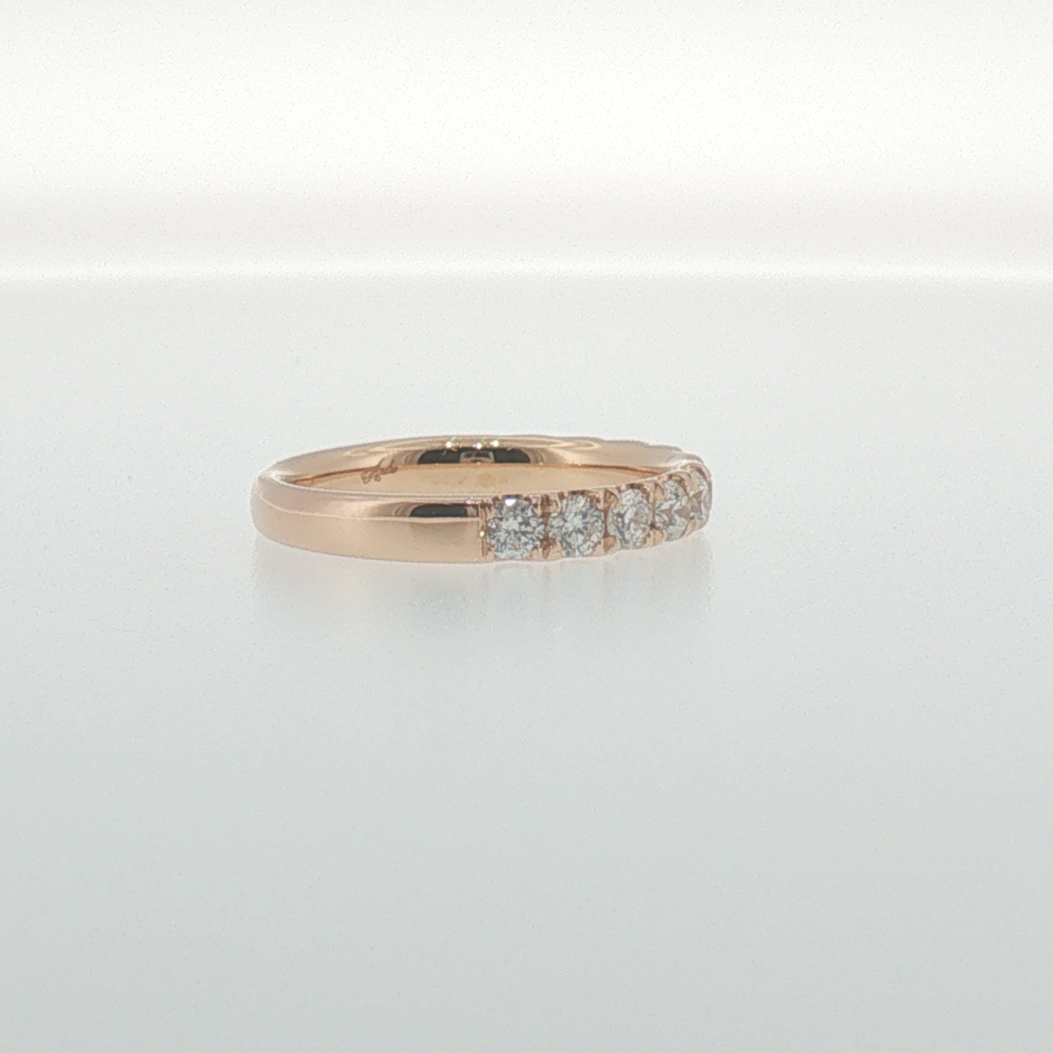 Diamond 'U' Set Band in Rose Gold
