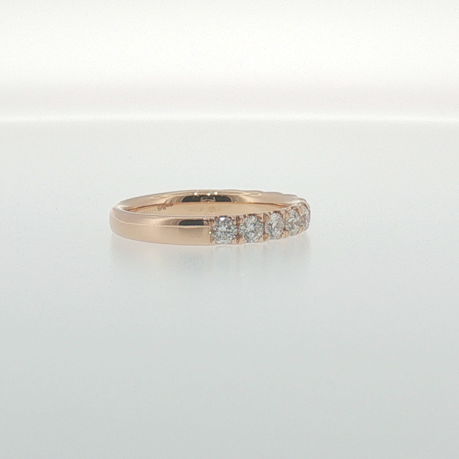 Diamond 'U' Set Band in Rose Gold