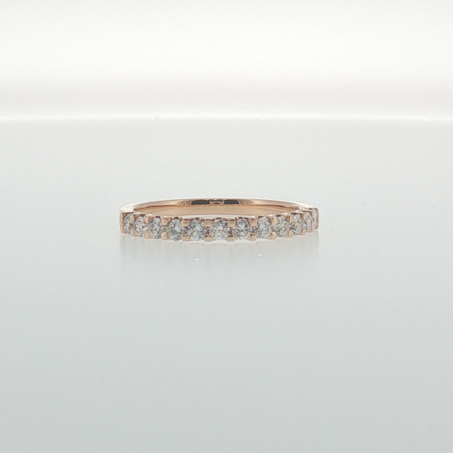 Diamond Shared Prong Band in Rose Gold