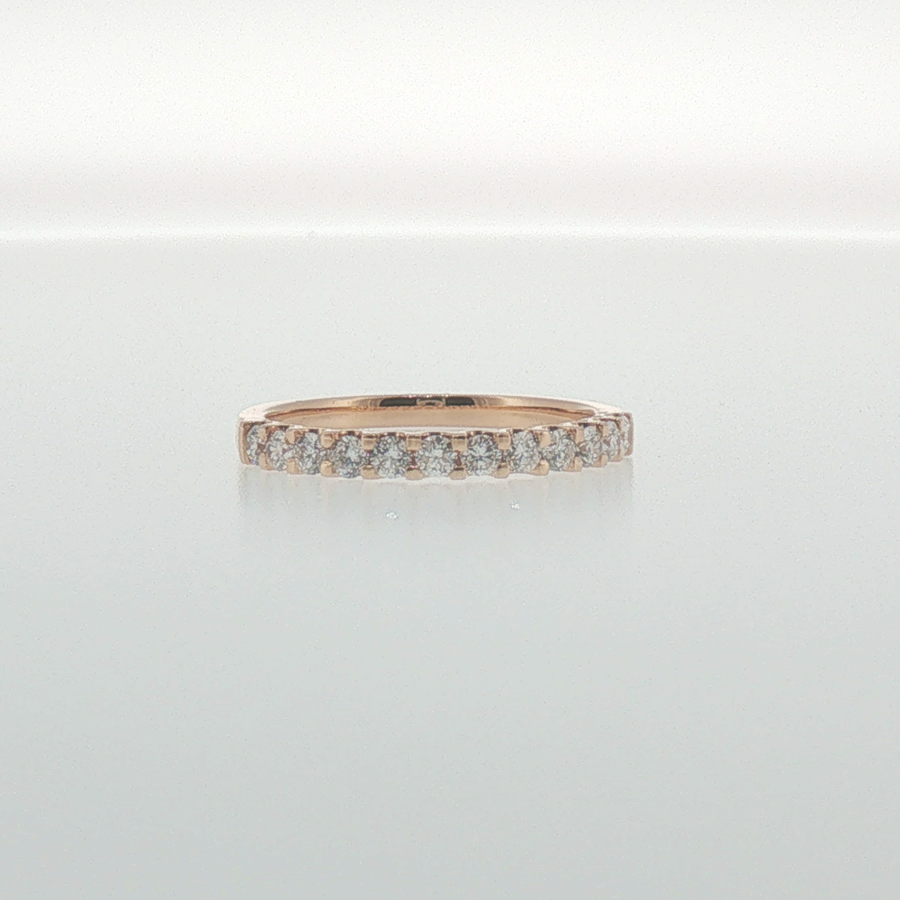 Diamond Shared Prong Band in Rose Gold