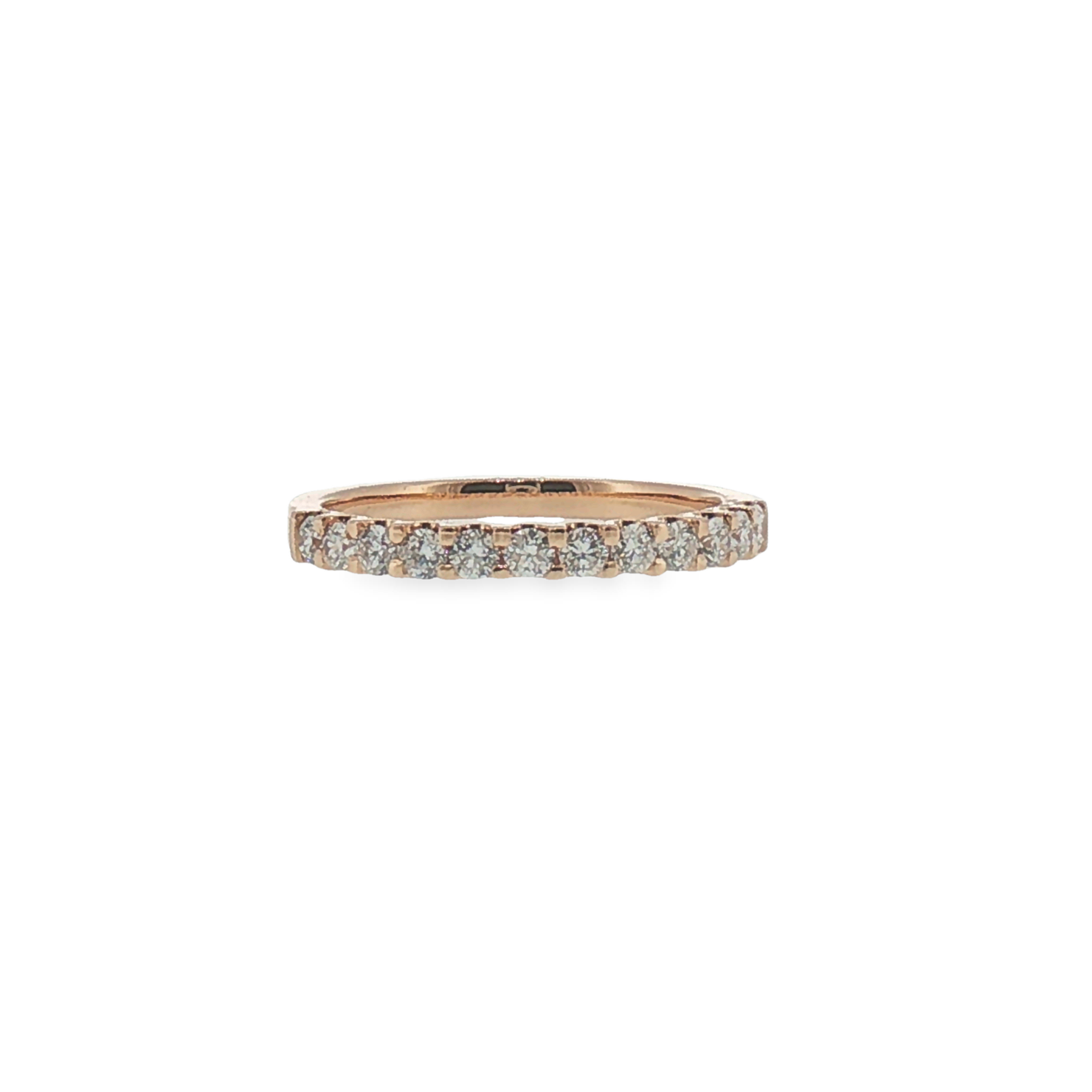 Diamond Shared Prong Band in Rose Gold