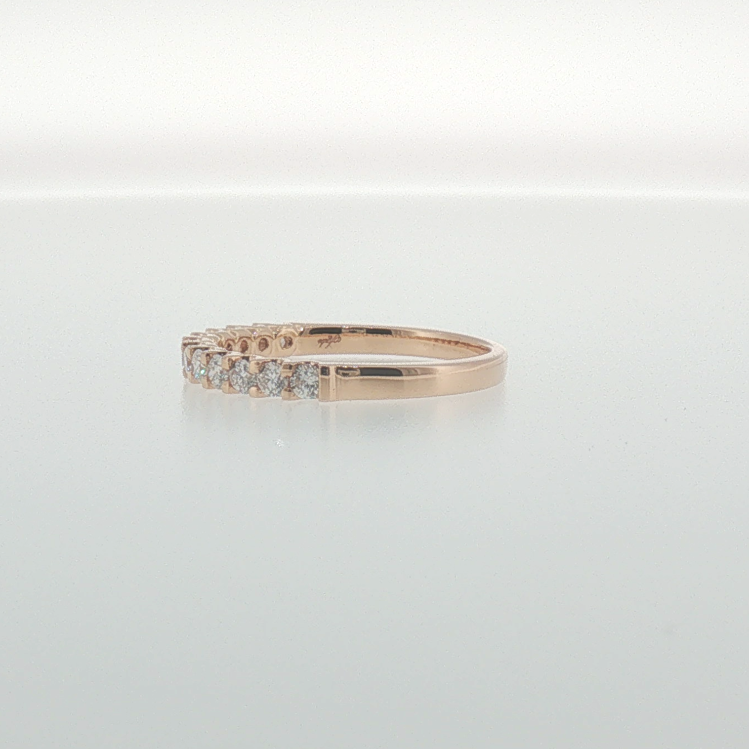 Diamond Shared Prong Band in Rose Gold