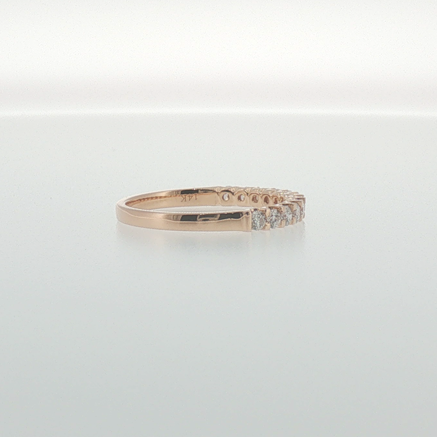 Diamond Shared Prong Band in Rose Gold