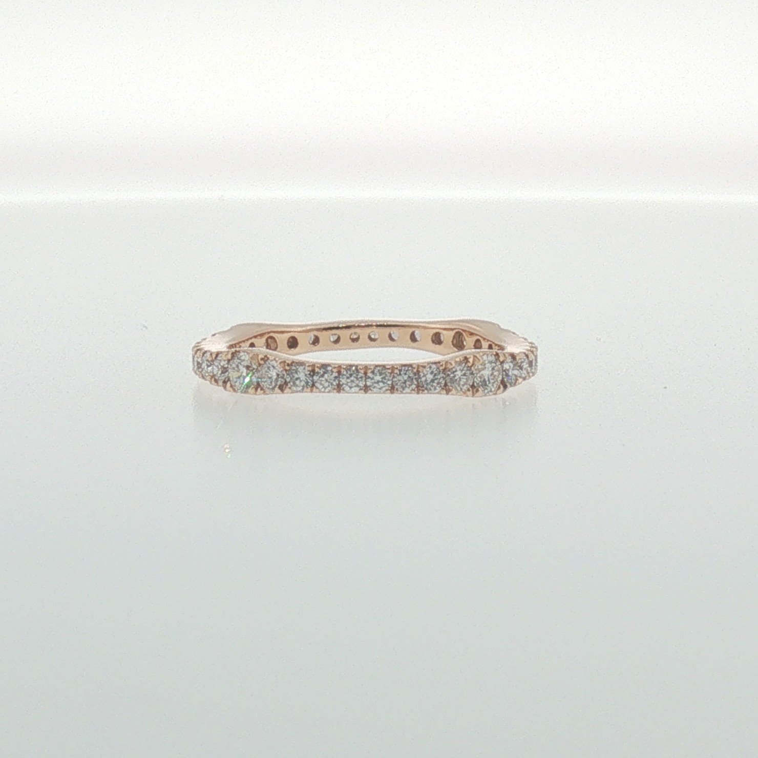 Rose Gold Diamond Contoured Eternity Ring