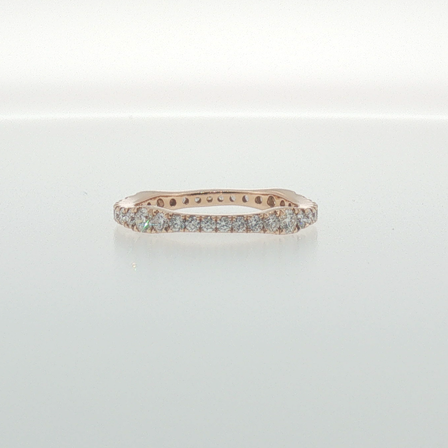 Rose Gold Diamond Contoured Eternity Ring