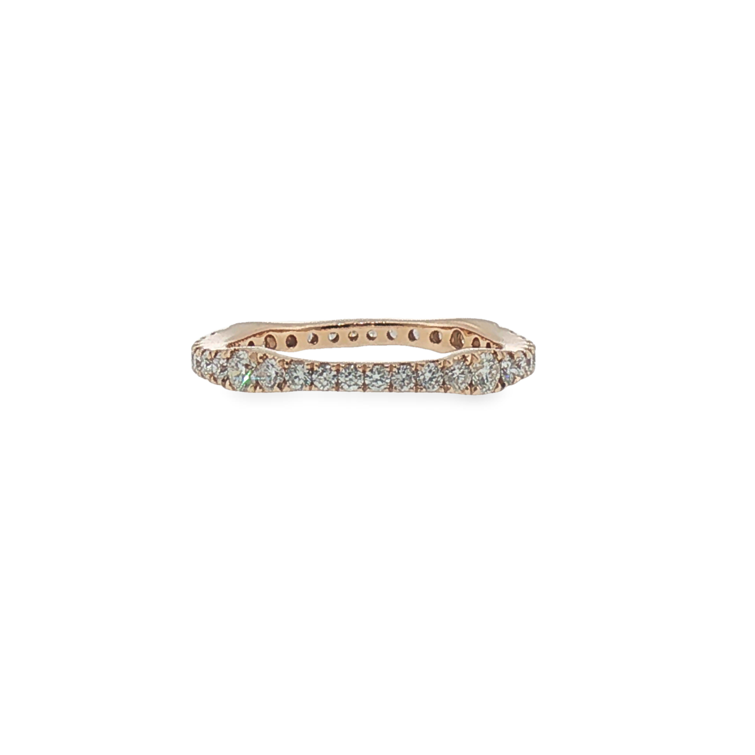 Rose Gold Diamond Contoured Eternity Ring