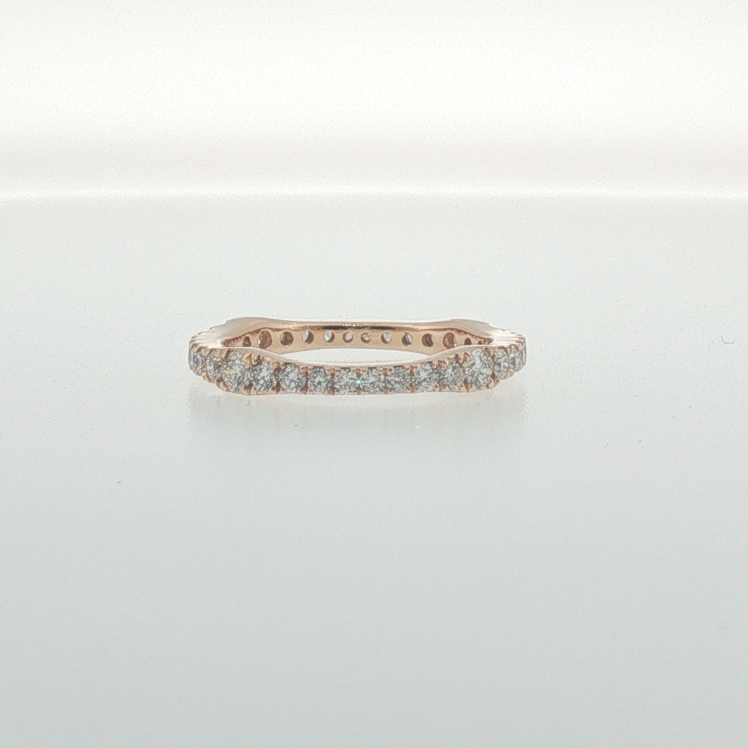Rose Gold Diamond Contoured Eternity Ring