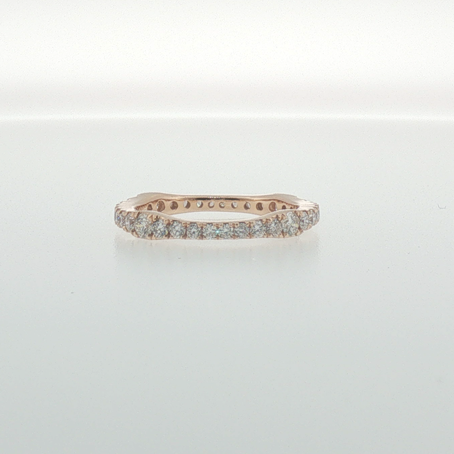Rose Gold Diamond Contoured Eternity Ring