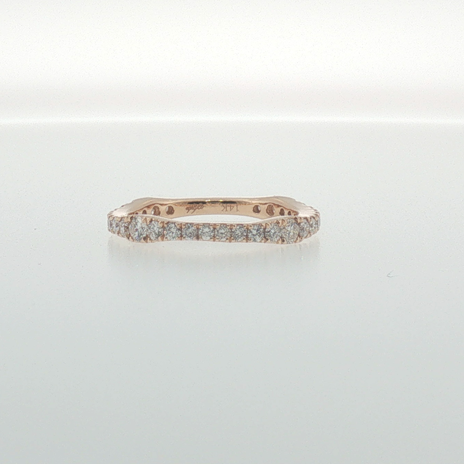 Rose Gold Diamond Contoured Eternity Ring
