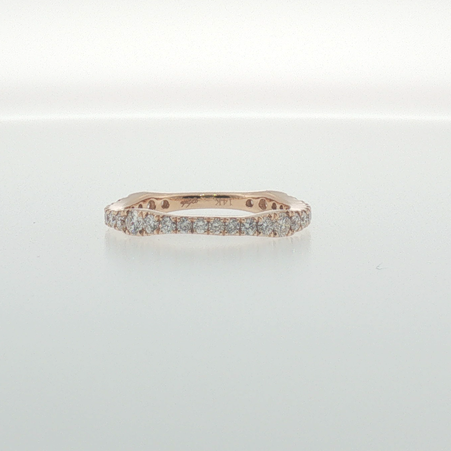 Rose Gold Diamond Contoured Eternity Ring