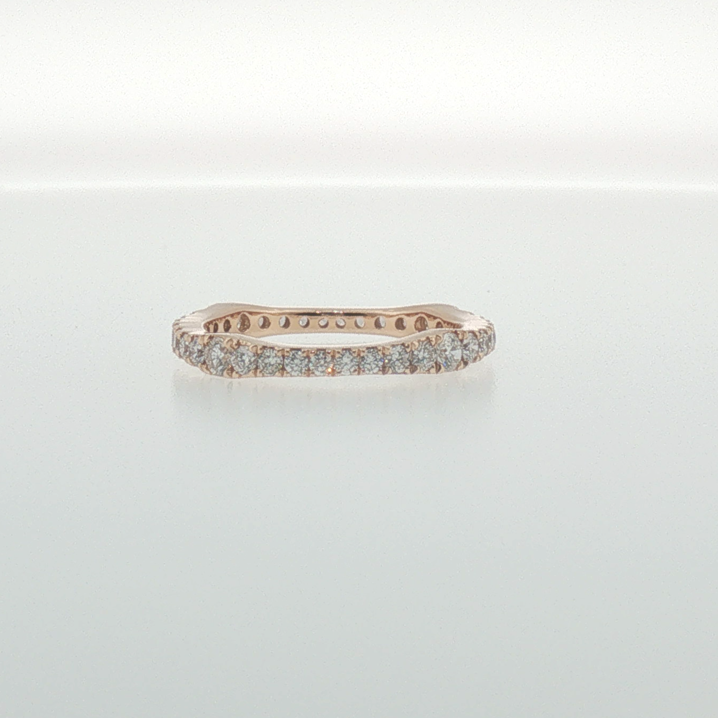 Rose Gold Diamond Contoured Eternity Ring