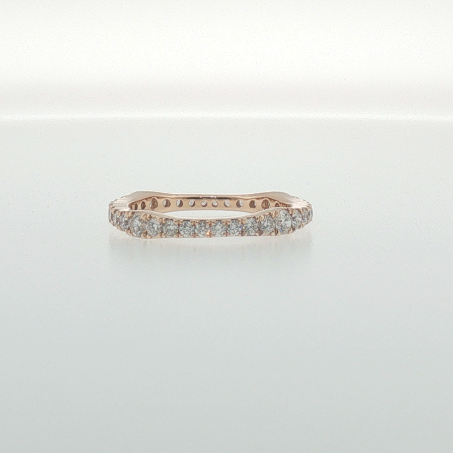 Rose Gold Diamond Contoured Eternity Ring