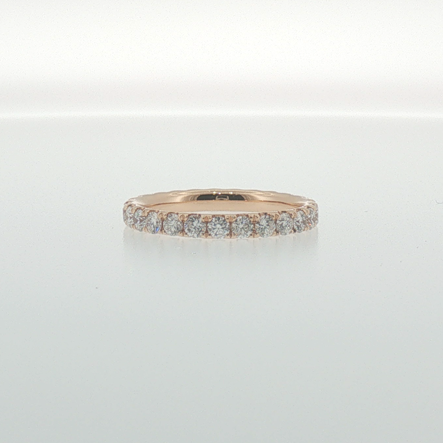 Round Diamond Eternity Ring in Rose Gold