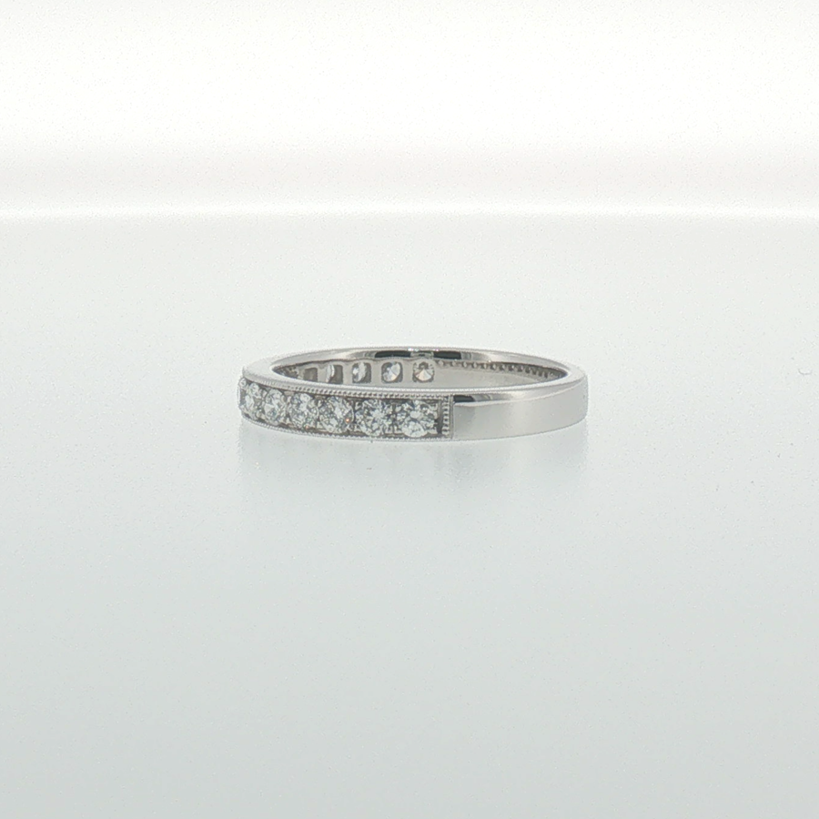 Milgrain Diamond Pave Band in White Gold
