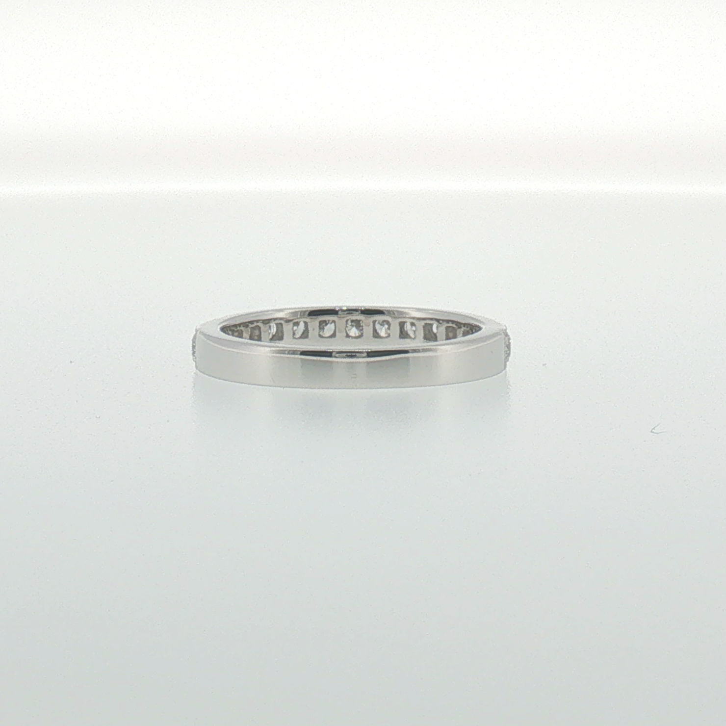 Milgrain Diamond Pave Band in White Gold