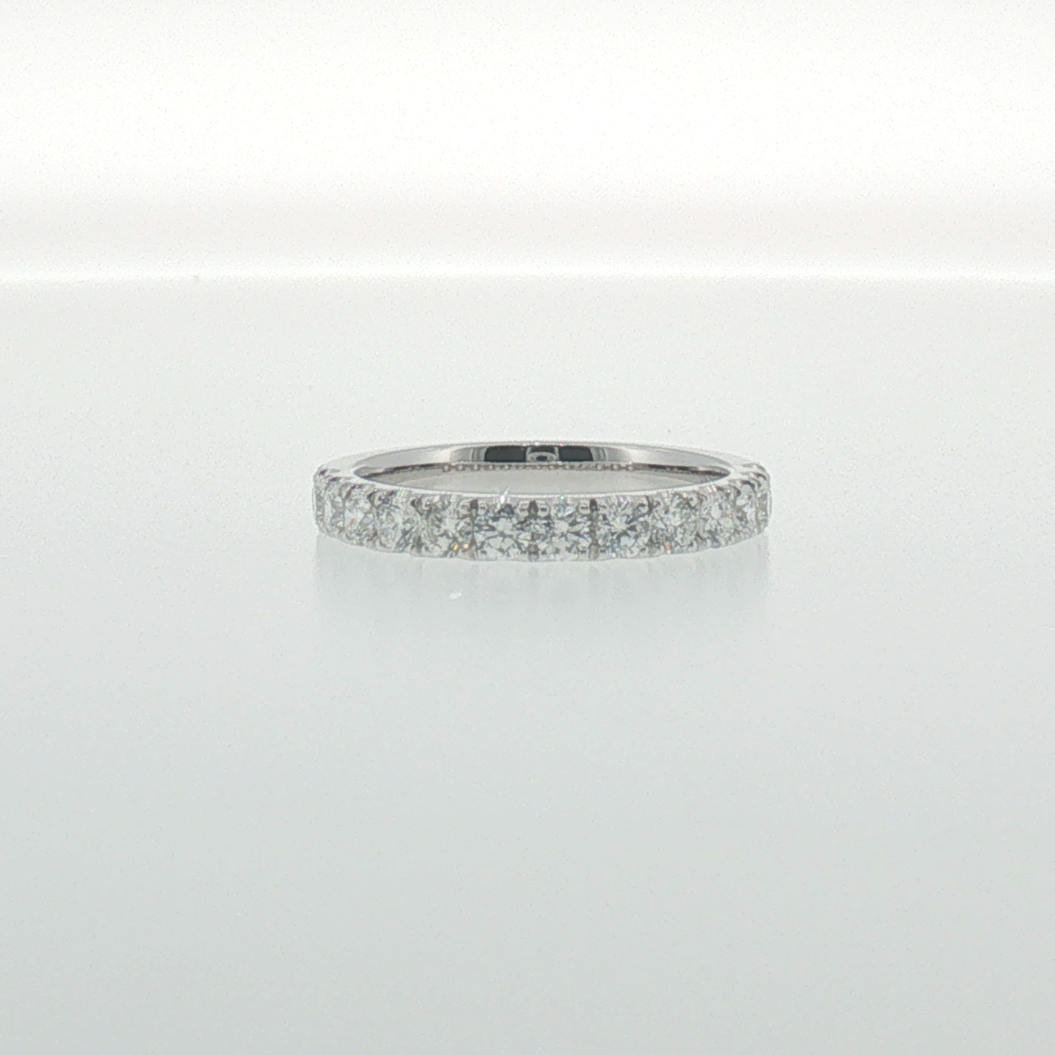 White Gold Diamond 'U' Prong Band