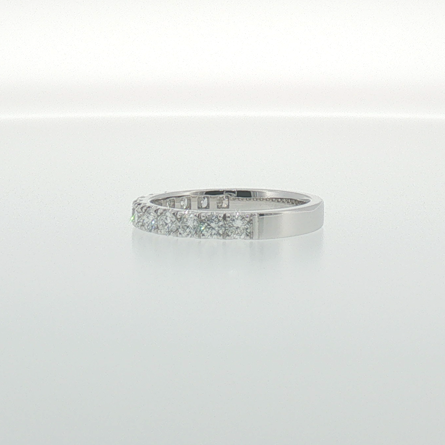 White Gold Diamond 'U' Prong Band