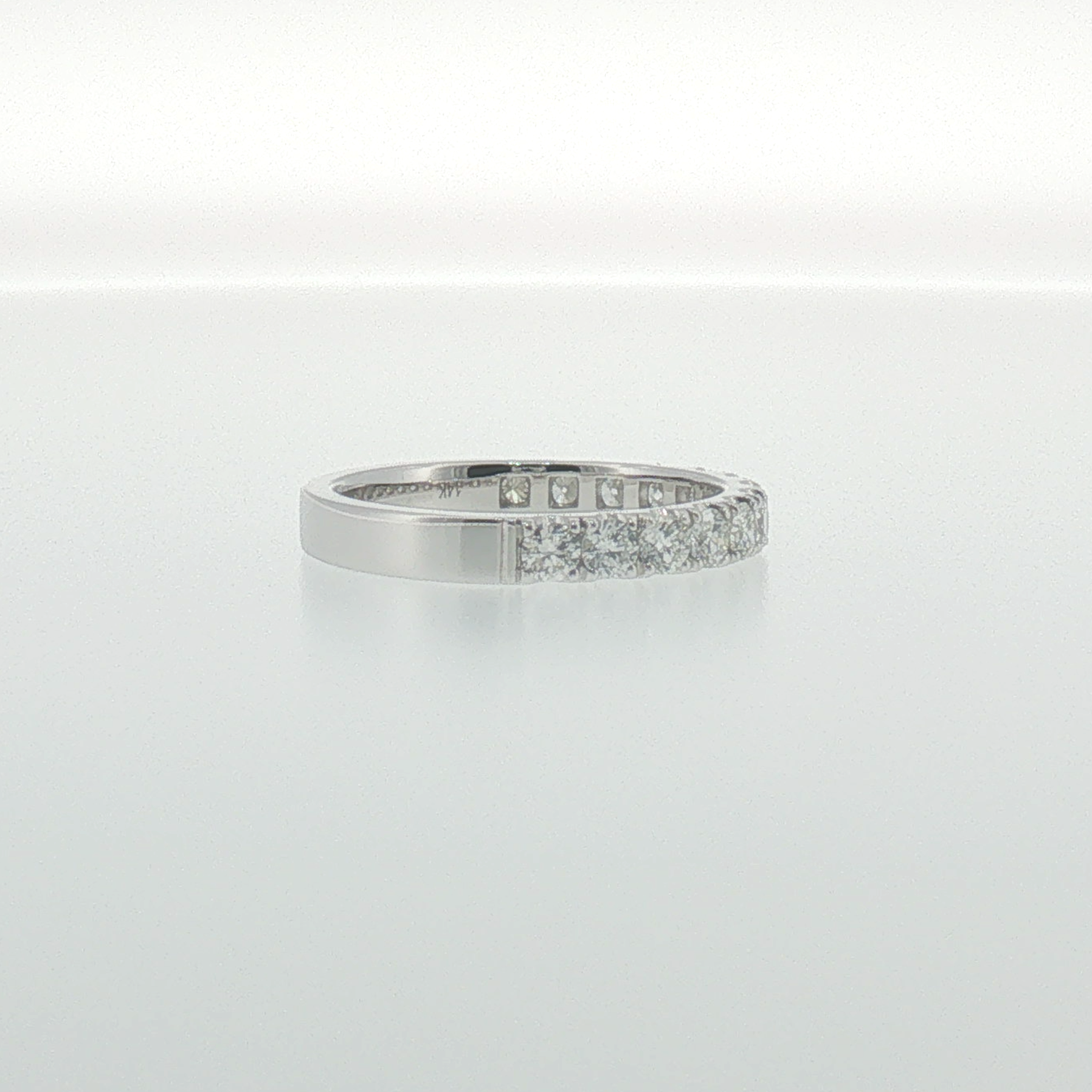 White Gold Diamond 'U' Prong Band