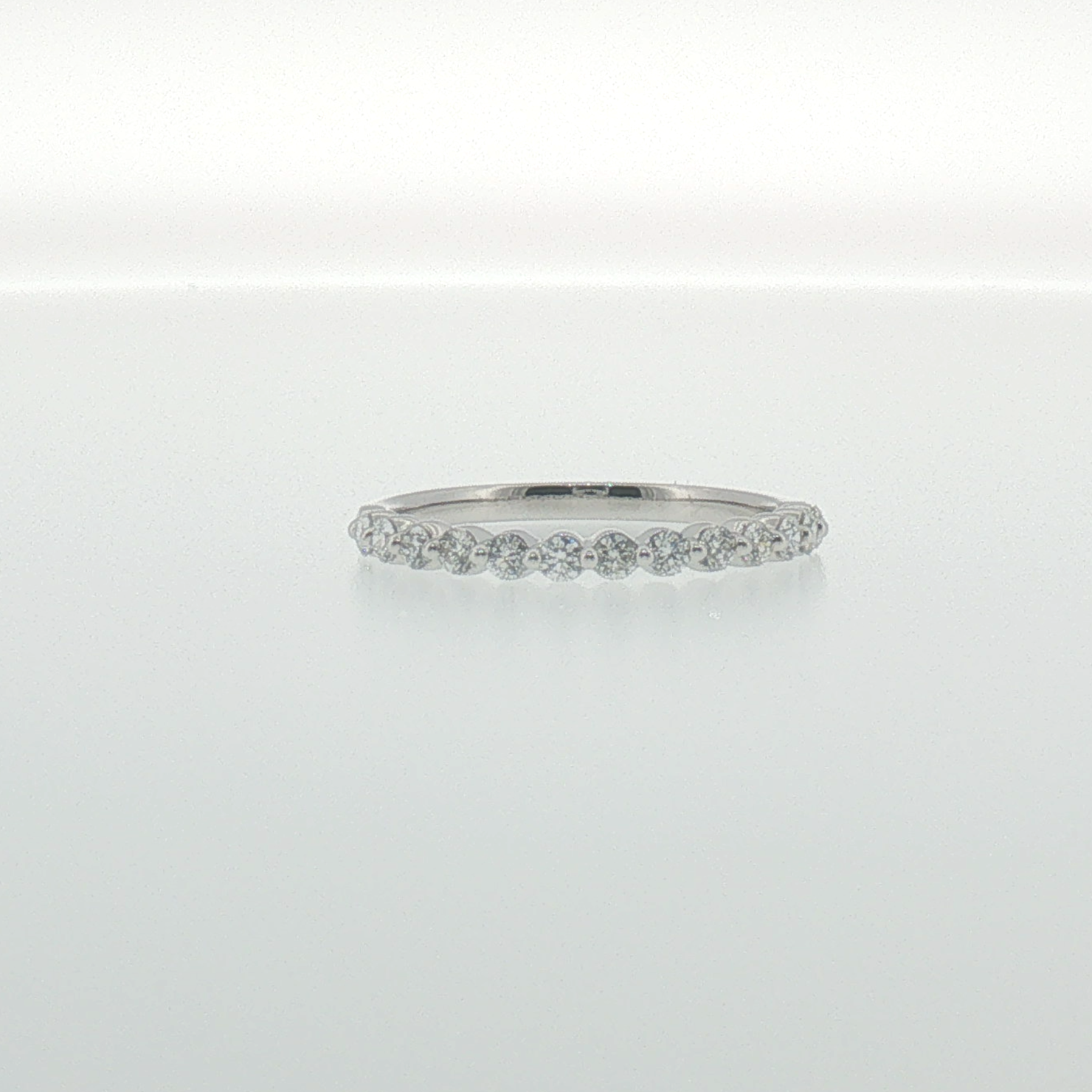 Diamond Single Prong Band in White Gold