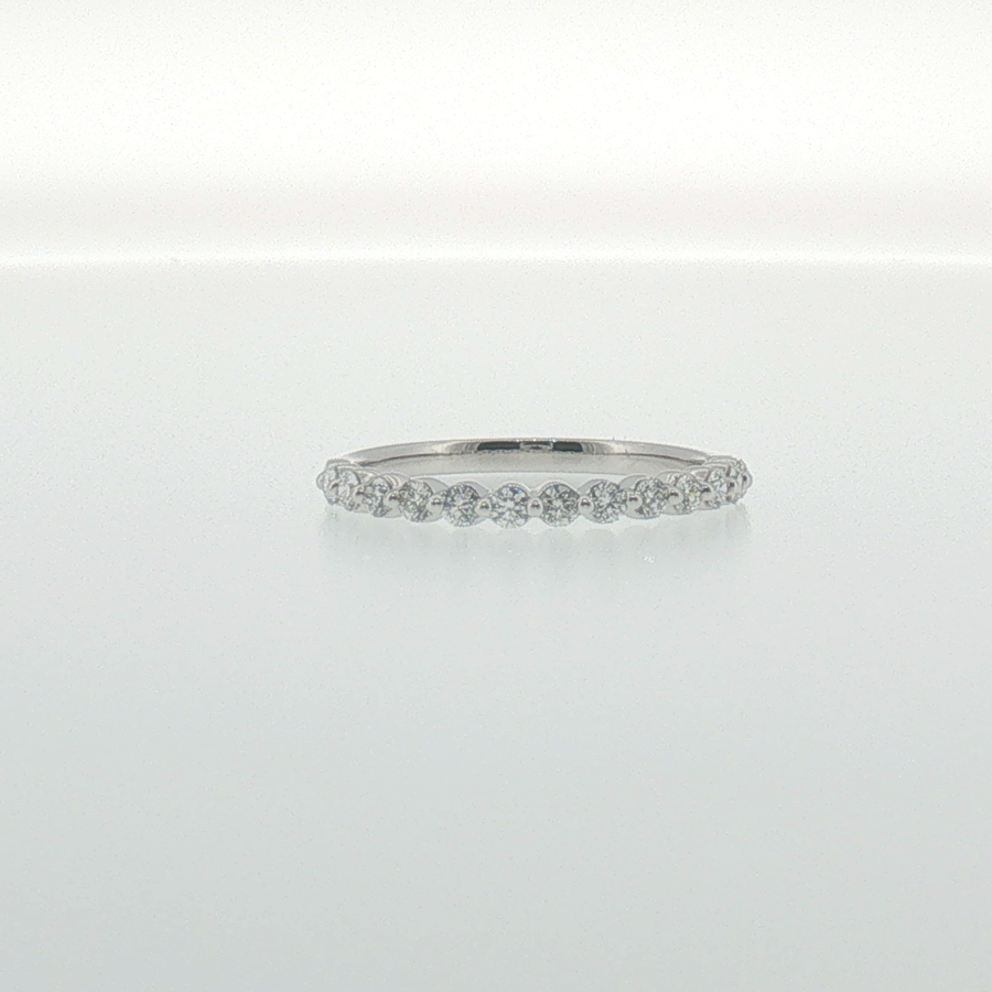 Diamond Single Prong Band in White Gold
