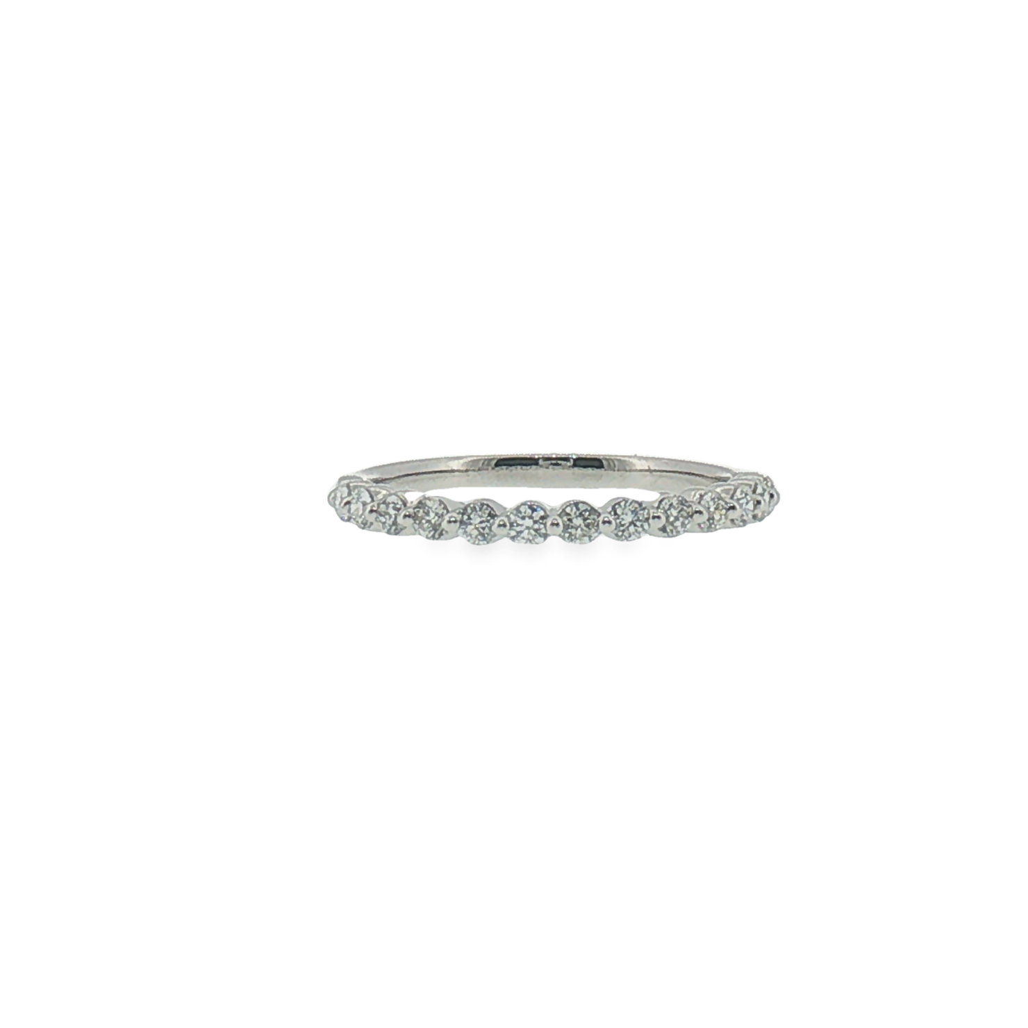 Diamond Single Prong Band in White Gold