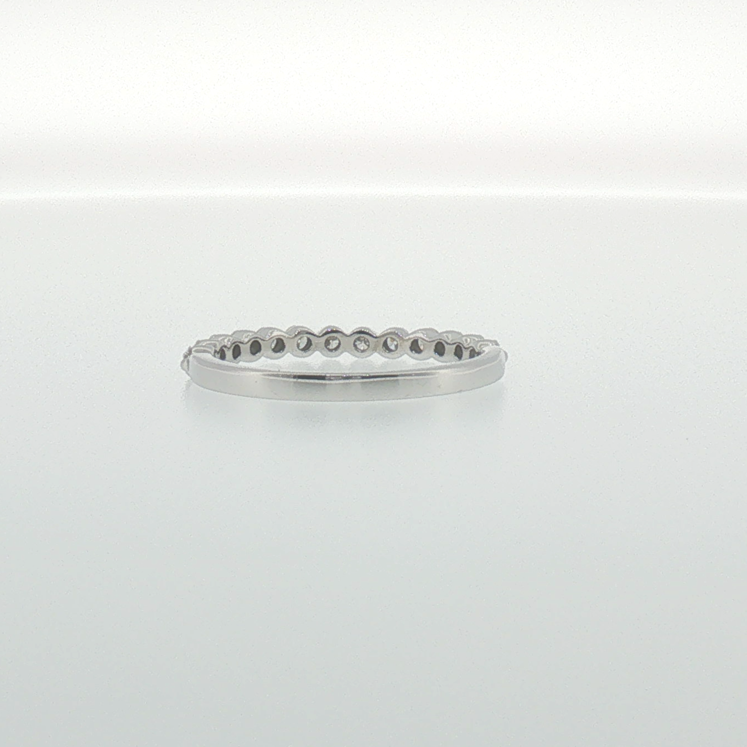 Diamond Single Prong Band in White Gold