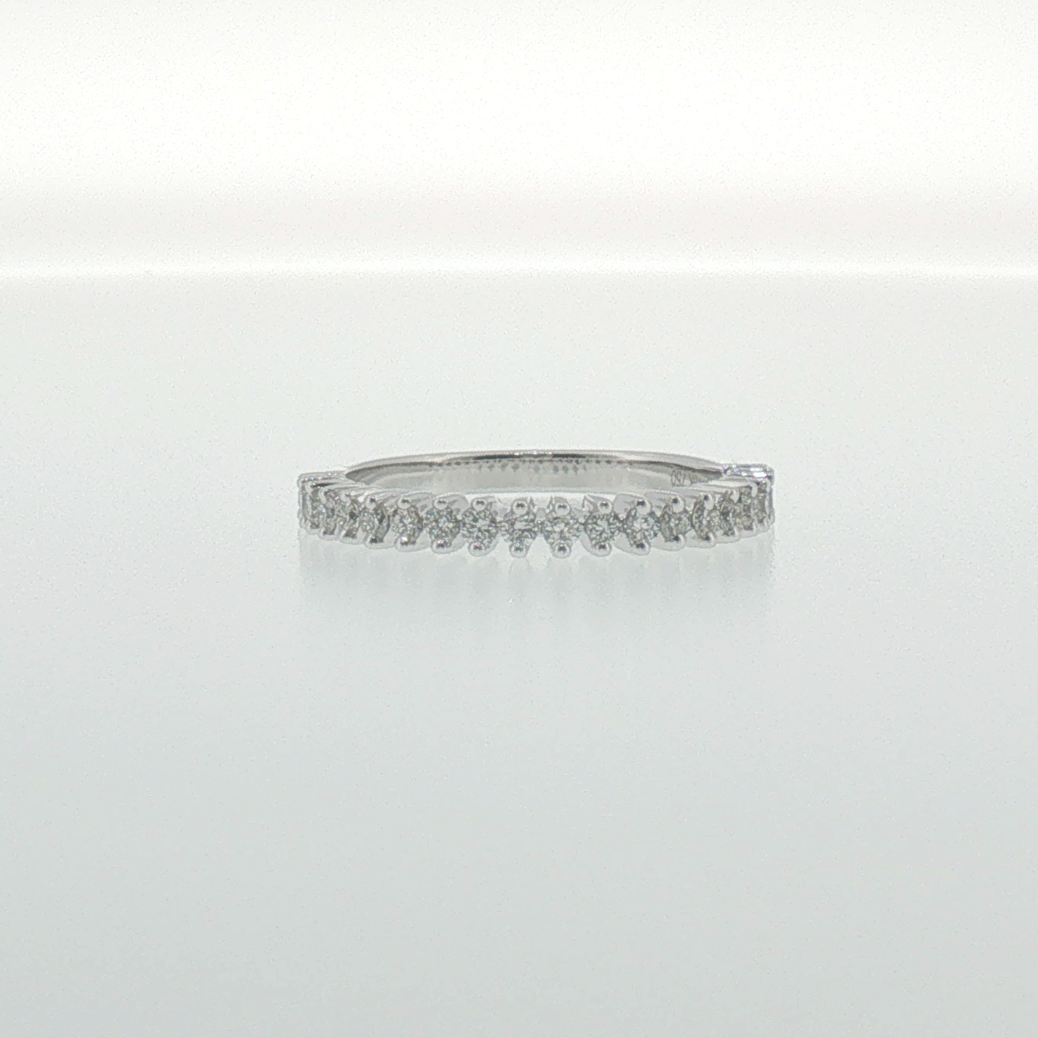 White Gold Two Prong Diamond Band