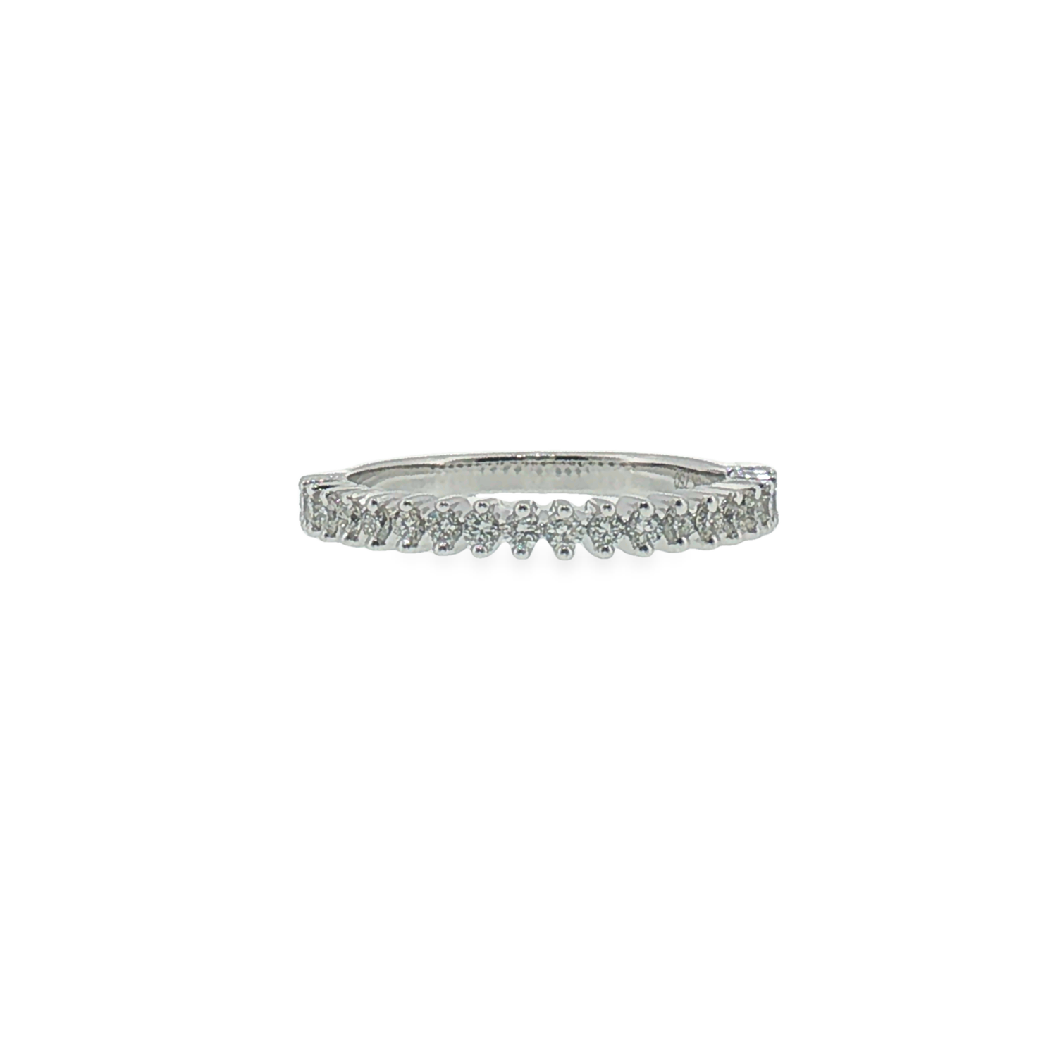 White Gold Two Prong Diamond Band