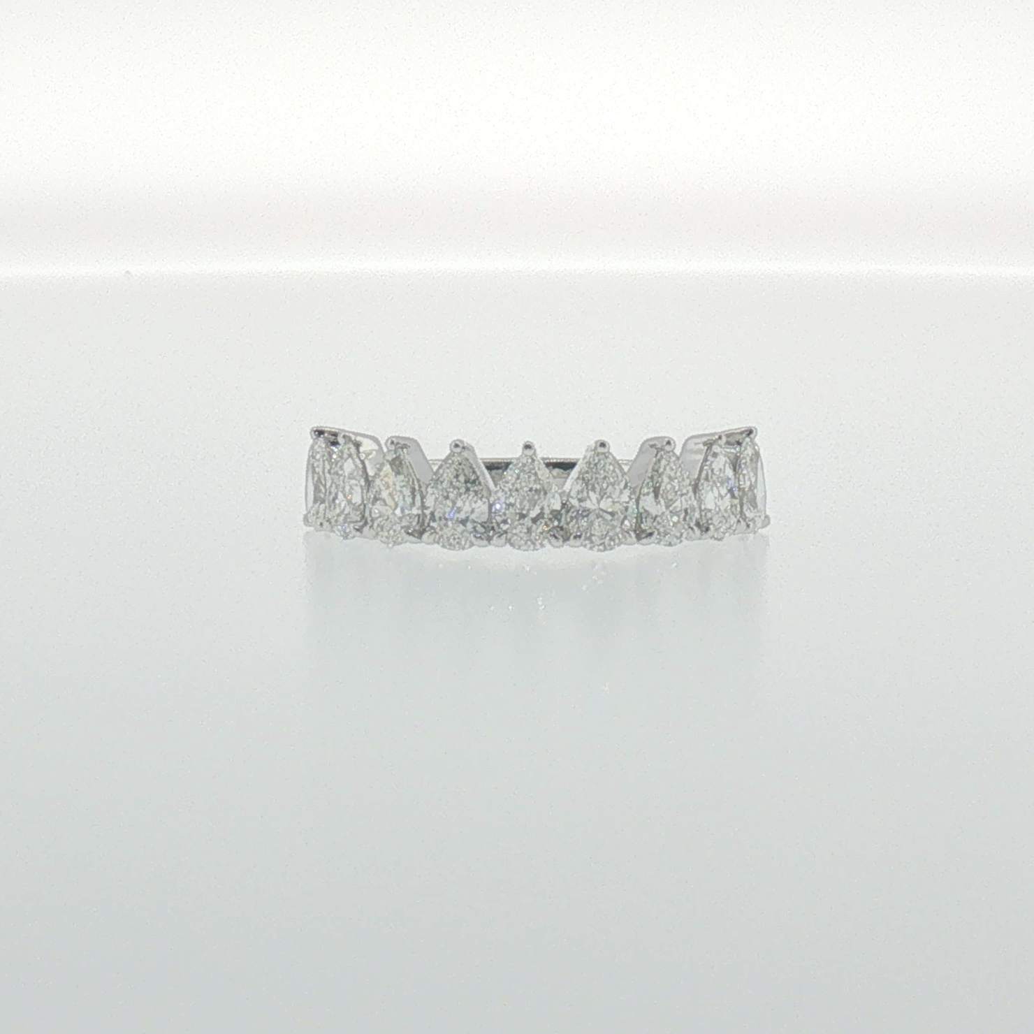 Pear Shape Diamond Band in White Gold