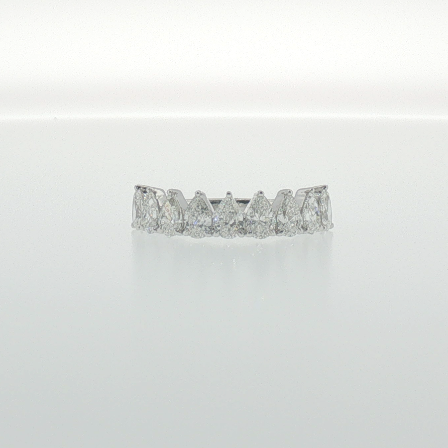 Pear Shape Diamond Band in White Gold