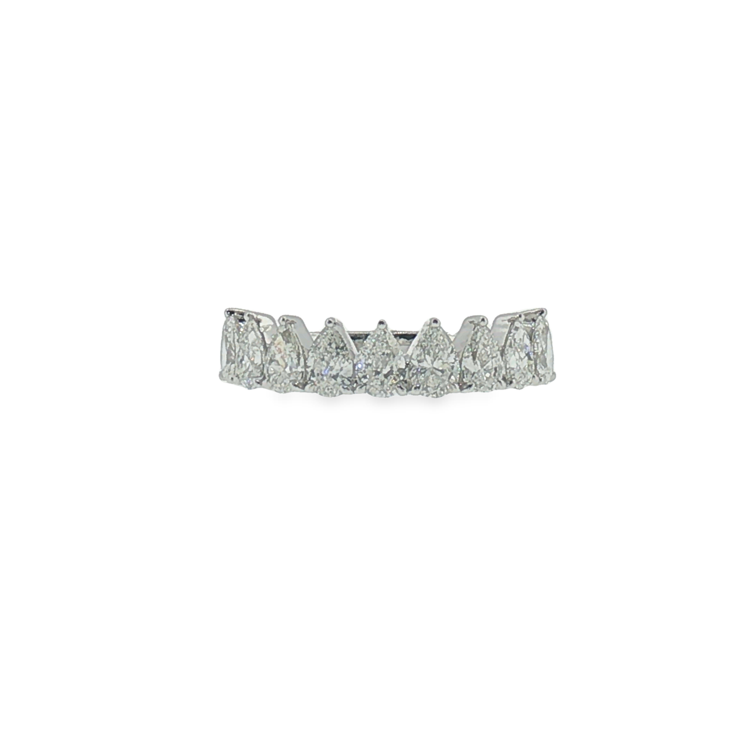 Pear Shape Diamond Band in White Gold