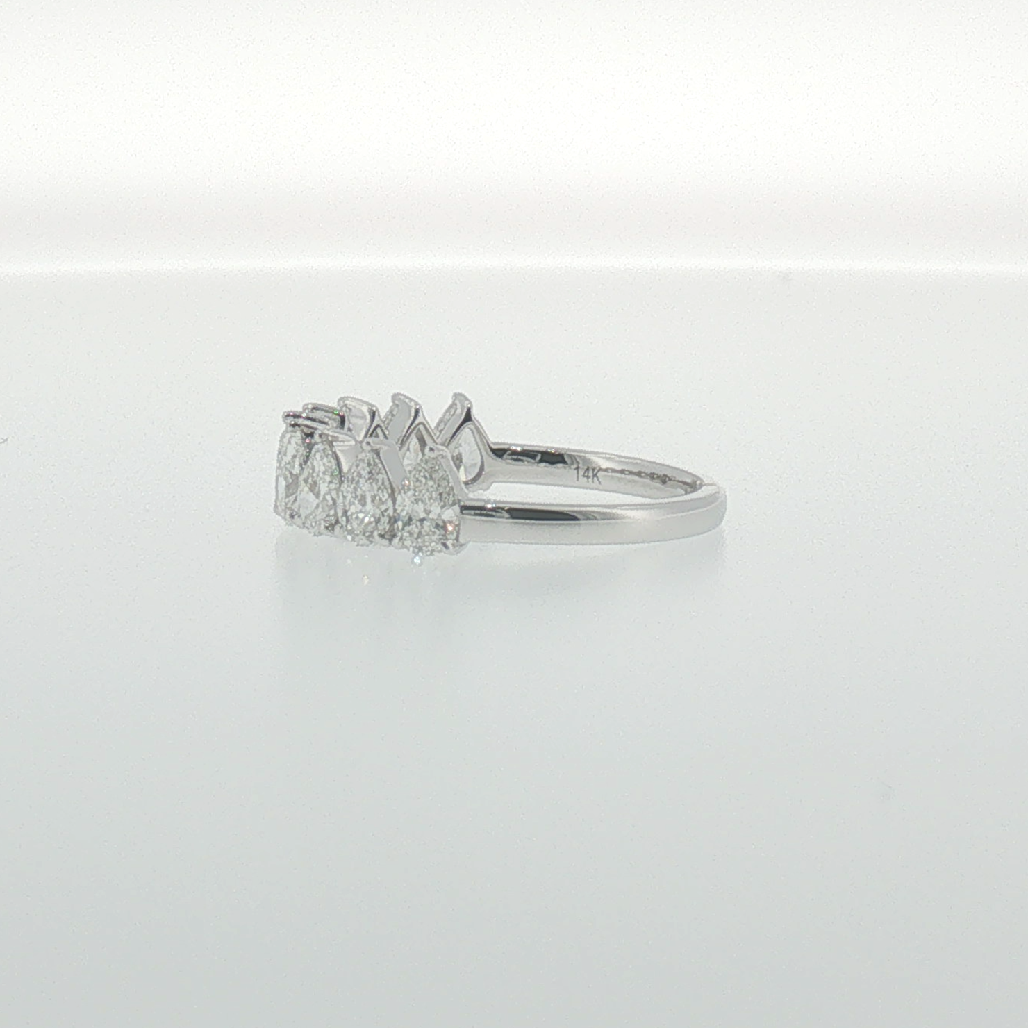 Pear Shape Diamond Band in White Gold