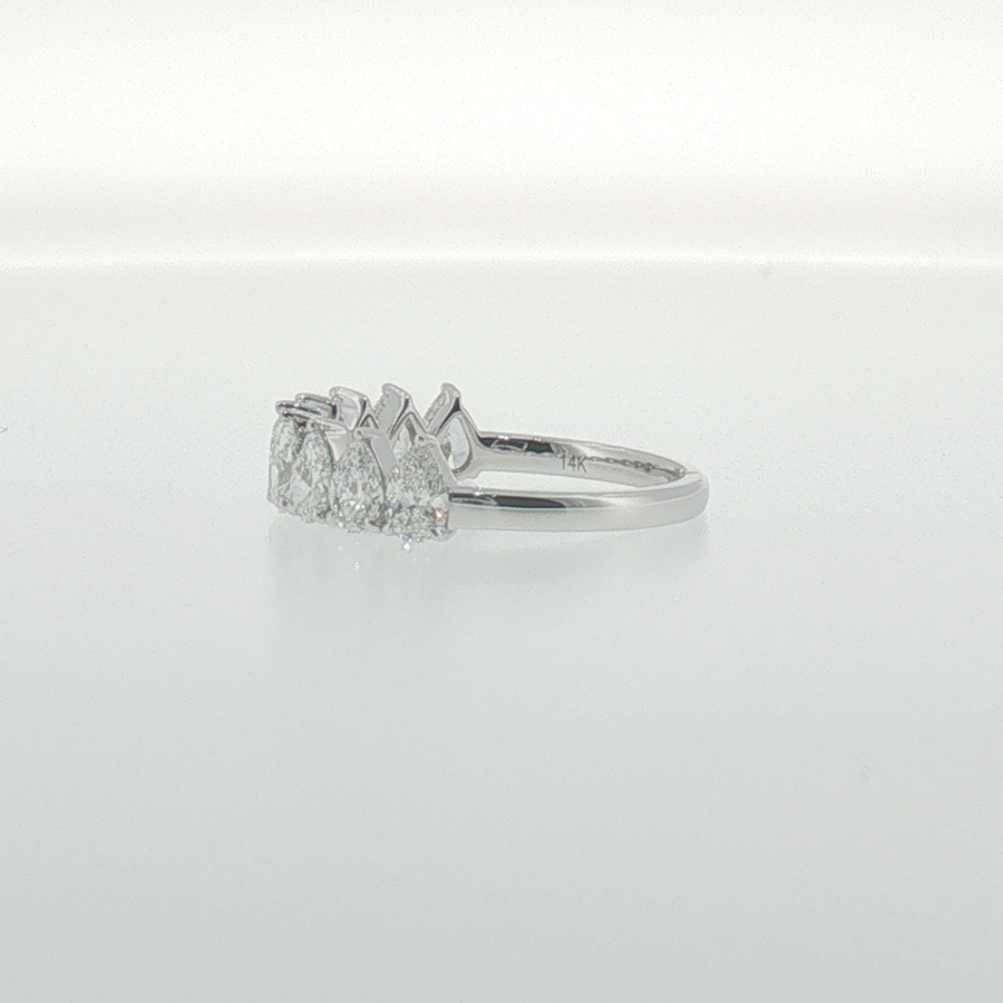 Pear Shape Diamond Band in White Gold