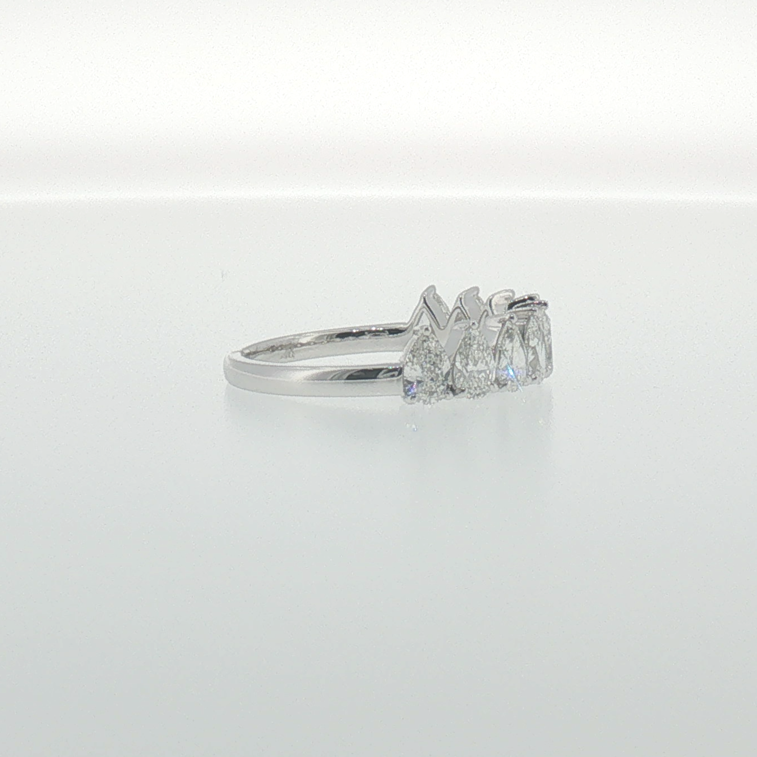 Pear Shape Diamond Band in White Gold