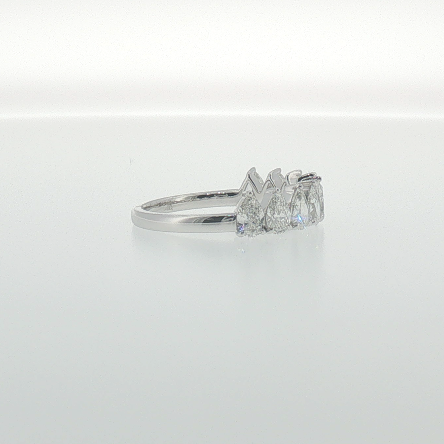Pear Shape Diamond Band in White Gold