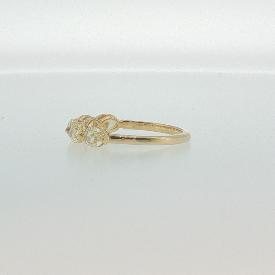 Fancy Yellow Diamond Multi-Stone Ring in Yellow Gold
