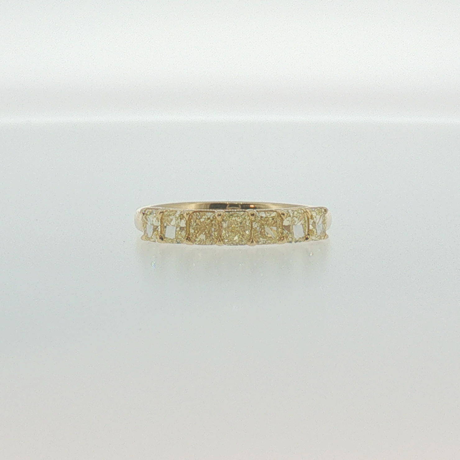 Fancy Yellow Diamond Band in Yellow Gold