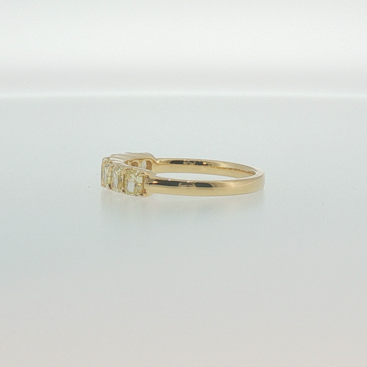 Fancy Yellow Diamond Band in Yellow Gold