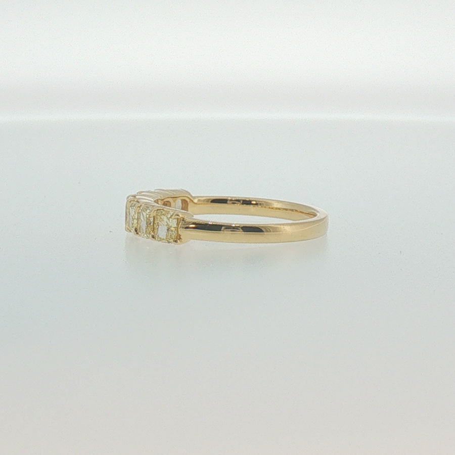 Fancy Yellow Diamond Band in Yellow Gold