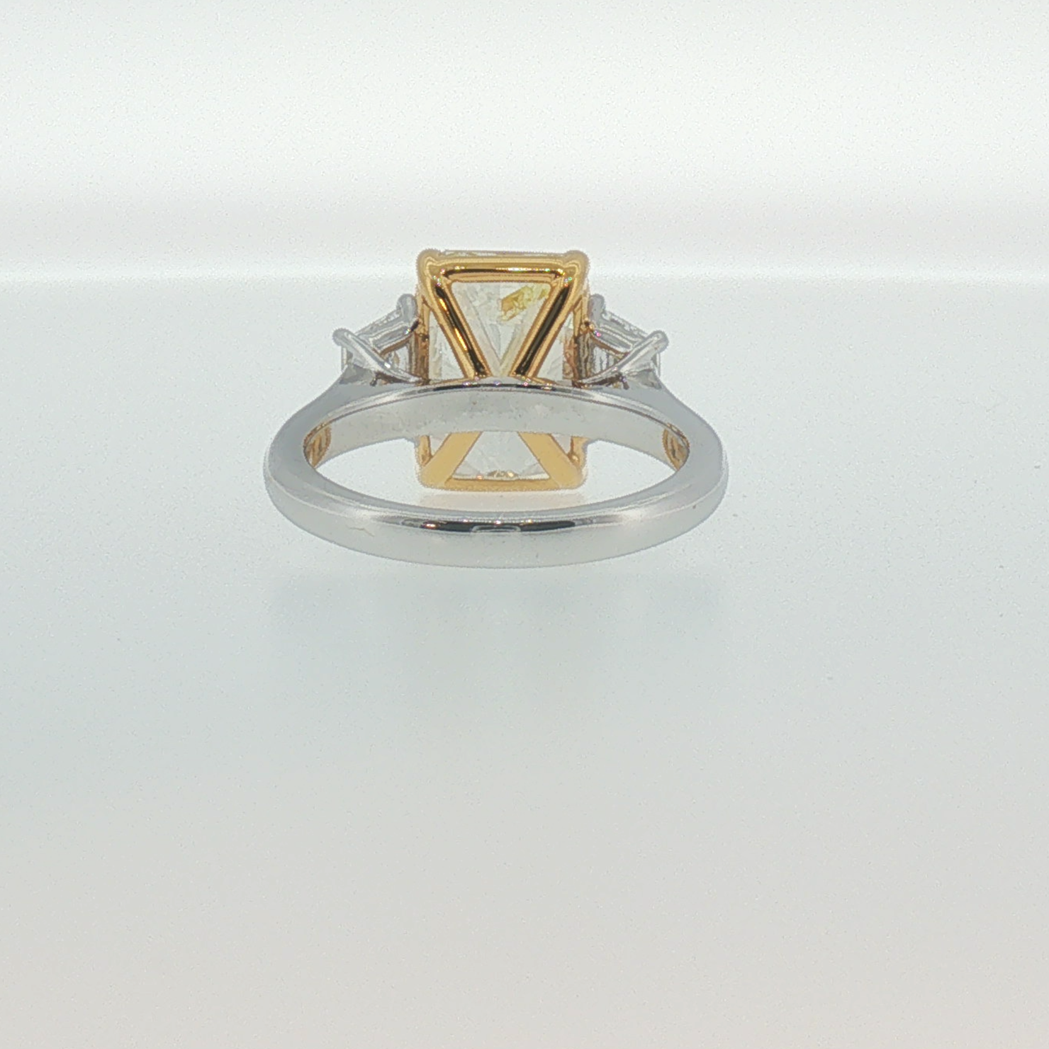 Fancy Yellow Diamond Three-Stone Ring in White Gold