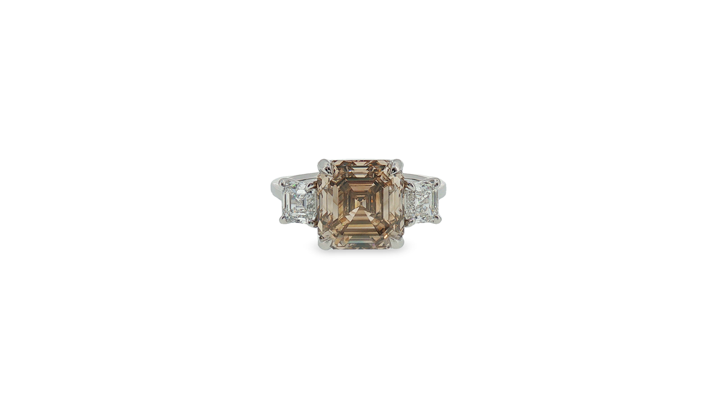 Fancy Brown Diamond Three-Stone Ring in White Gold