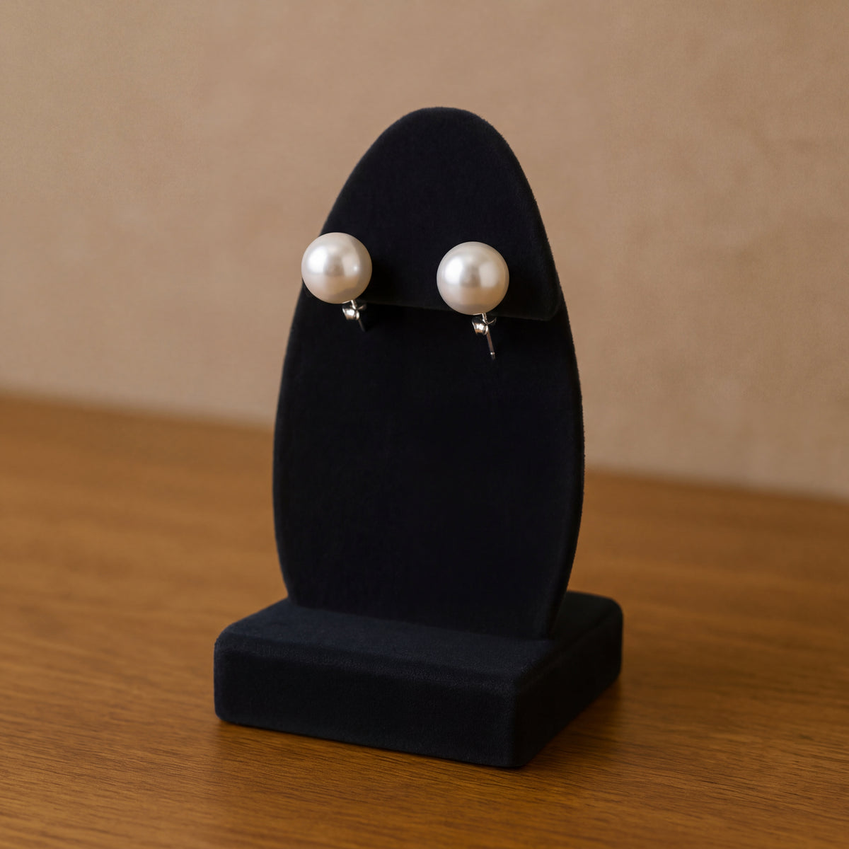 Pair of white freshwater pearl stud earrings