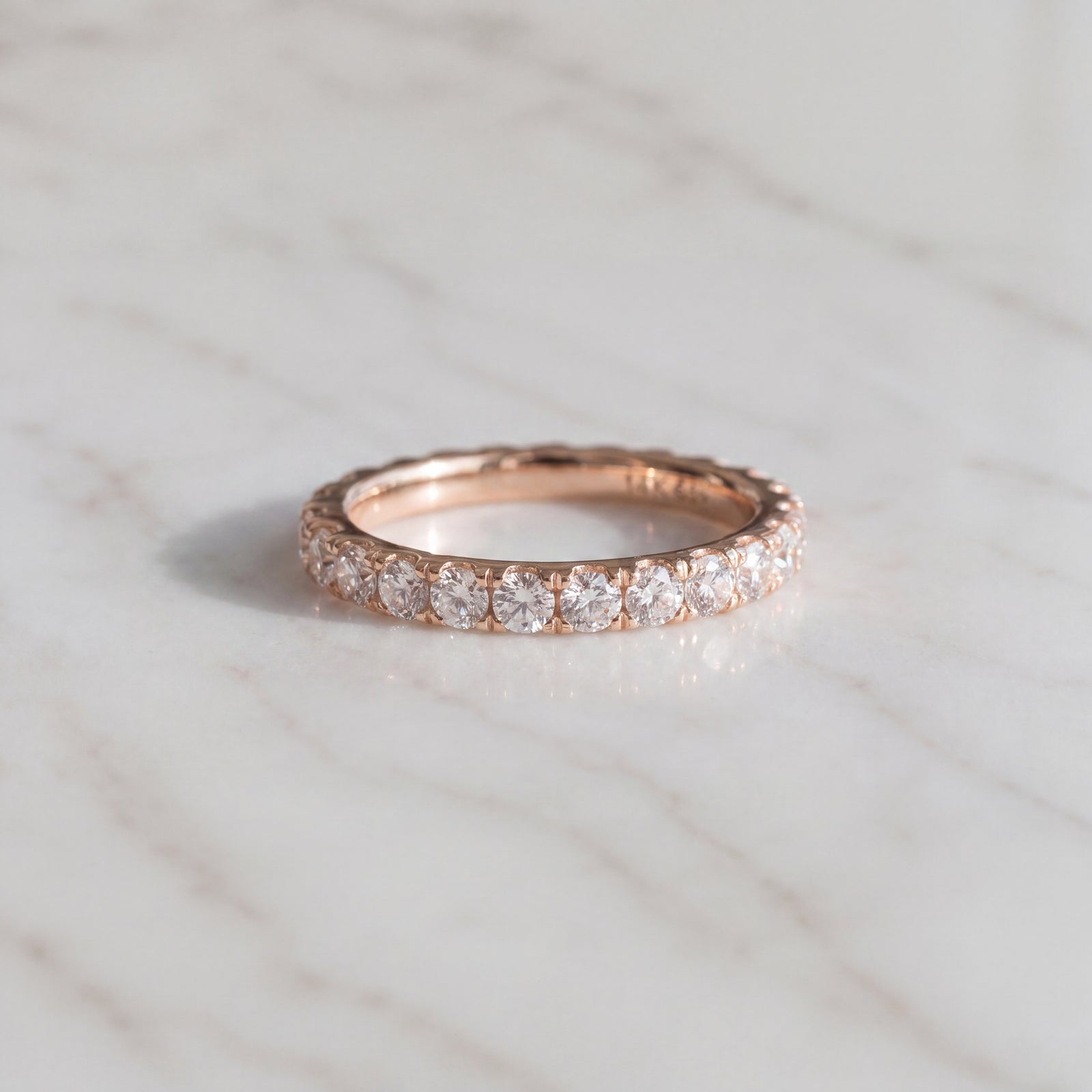 Round Diamond Eternity Ring in Rose Gold