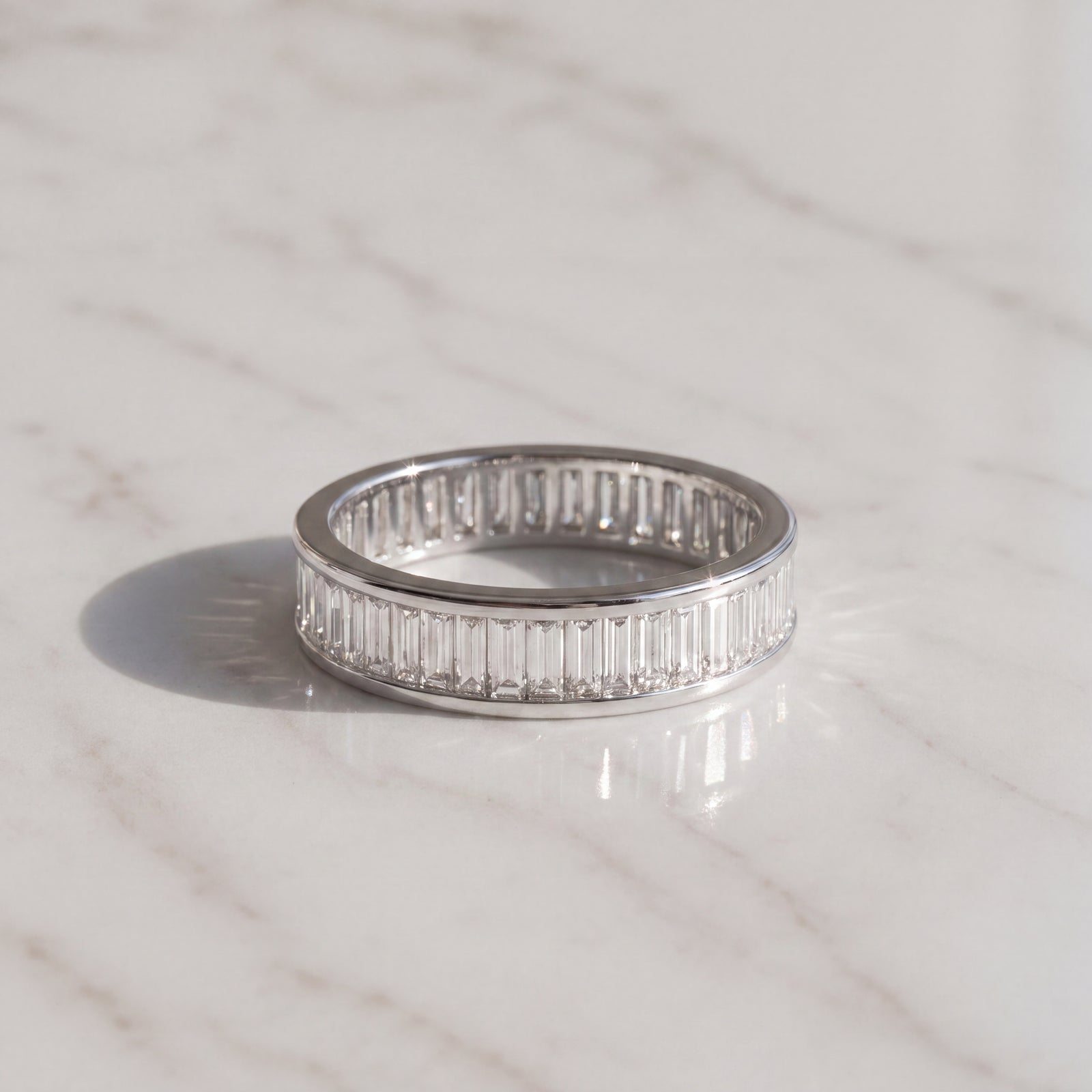 Baguette Diamond Eternity Ring in White Gold