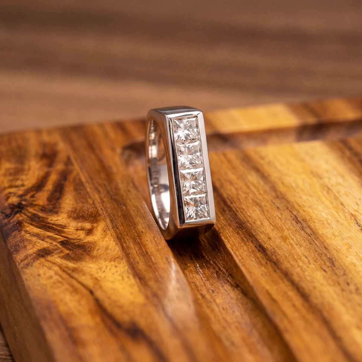 2.75 ct Channel-Set Princess-Cut Diamond Band in 14K White Gold
