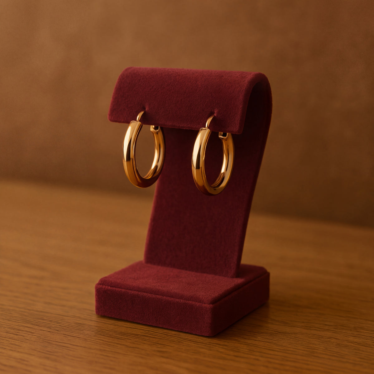Polished yellow gold tubular hoop earrings