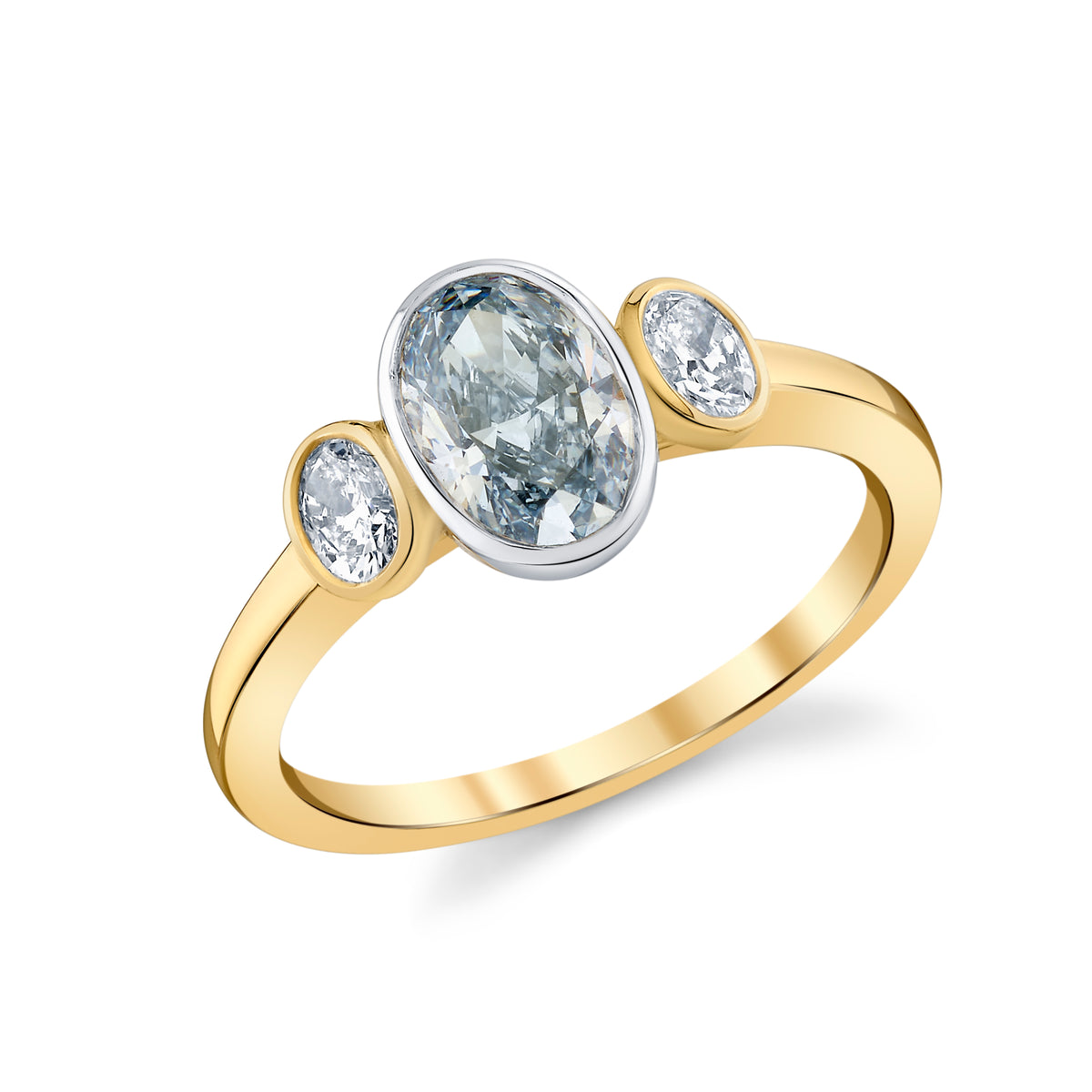 1.10 Carat Oval Cut Lab Diamond Engagement Ring in 14k Yellow Gold